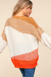 Color Block Long Sleeve Sweater Haptics